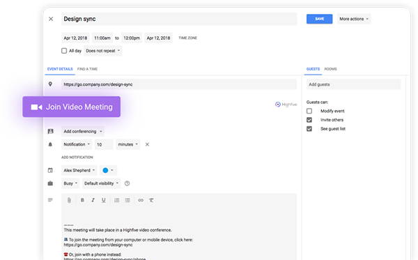 Schedule Highfive Meetings With Ease